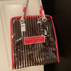 Henri Bendel NY Pink w/Stripes Shopping Tote Bag